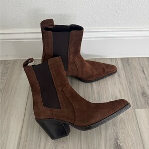 Zara Brown Suede Ankle Boots
